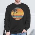 サンセット ビーチ ヤシの木 夏 バイブ レトロ トロピカル 夏 ビーチ スウェットシャツ 高齢者への贈り物