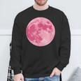 ストロベリームーンデザイン 満月 かわいいピンクムーン スウェットシャツ 高齢者への贈り物