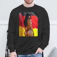 セクシーガールグラフィックtシャツ 「ビキニピンナップガール&ドイツ国旗」 スウェットシャツ 高齢者への贈り物