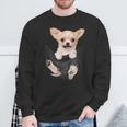 チワワ犬愛好家のためのポケットに入った面白いチワワ犬。 スウェットシャツ 高齢者への贈り物