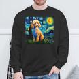 トイプードル 面白いtシャツ 犬 ゴッホ 星月夜 かわいい メンズ 子供 おもしろ 服 グッズ ネタ スウェットシャツ 高齢者への贈り物