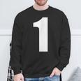 ナンバーワン 数字 1 プレーン ホワイト 数字 スウェットシャツ 高齢者への贈り物