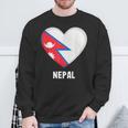 ネパール国旗シャツ スウェットシャツ 高齢者への贈り物