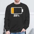バッテリー25 残り25 バッテリーtシャツバッテリー低 スウェットシャツ 高齢者への贈り物