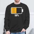 バッテリーハーフ残量50 バッテリーデッドtシャツ バッテリー残量が少ない スウェットシャツ 高齢者への贈り物