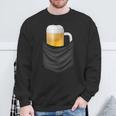 ビール 酒 面白いtシャツ 面白い ジョッキ ポケット 飲み おもしろ 飲み会 のんべえ メンズ ネタ 服 スウェットシャツ 高齢者への贈り物