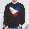 フィリピン独立記念日 I Love Philippines 国旗 ハート スウェットシャツ 高齢者への贈り物