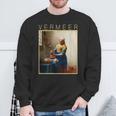フェルメール 面白いtシャツ アート 牛乳を注ぐ女 絵画 メンズ レディース 面白い 服 美術 油彩画 スウェットシャツ 高齢者への贈り物
