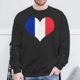 フランス国旗ラブハートフランス国旗 スウェットシャツ 高齢者への贈り物
