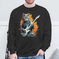 ベースギター 音楽 猫 ギターを弾く スウェットシャツ 高齢者への贈り物