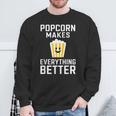 ポップコーンがすべてをより良くするコーンスナックポップコーン。 スウェットシャツ 高齢者への贈り物