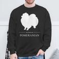 ポメラニアン 犬 ホワイト シルエット スウェットシャツ 高齢者への贈り物