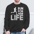 マラソンランナー Run For Your Life ランニング スウェットシャツ 高齢者への贈り物