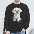 マルチーズ 犬 グラフィック ペット イラスト マルチーズ スウェットシャツ 高齢者への贈り物