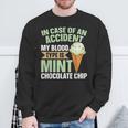 ミントチョコチップフレーバー ワッフルコーン ミントアイスクリーム スウェットシャツ 高齢者への贈り物