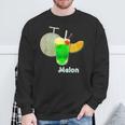 メロン 3 Melon メロンソーダ クリームソーダ カット 『デリシャス フルーツ』果物 リアル 面白い イラスト スウェットシャツ 高齢者への贈り物