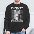 倫理的ハッキング アナリスト 倫理的サイバーセキュリティ Encrypt Everything スウェットシャツ 高齢者への贈り物