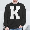 大文字 K アルファベットモノグラム イニシャル スウェットシャツ 高齢者への贈り物
