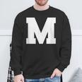 大文字 M アルファベットモノグラム イニシャル スウェットシャツ 高齢者への贈り物