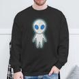 宇宙人 エイリアン『セルフィー』グレイ【ゆるフレンズ】かわいい イラスト 面白い スウェットシャツ 高齢者への贈り物