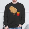 愉快なフライドポテト食べ物デザイン 男女兼用 スウェットシャツ 高齢者への贈り物