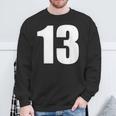 数字 Nhirn 数字 13 プレーン 白 数字 スウェットシャツ 高齢者への贈り物