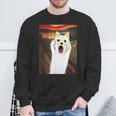 柴犬 面白いtシャツ 犬 ムンクの叫び かわいい メンズ 子供 おもしろ 服 グッズ ネタ わんこ イヌ スウェットシャツ 高齢者への贈り物