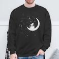 猫の家族 月の絵柄 メンズ レディース 子供 スウェットシャツ 高齢者への贈り物