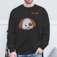 絵文字しかめっ面の怒った犬の顔 スウェットシャツ 高齢者への贈り物