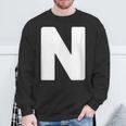 英文字 N 大文字 アルファベット モノグラム イニシャル スウェットシャツ 高齢者への贈り物