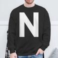 英文字 N 大文字 アルファベット モノグラム イニシャル Abc スウェットシャツ 高齢者への贈り物