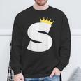 英文字 大文字 アルファベット モノグラム イニシャル キング クイーン クラウン スウェットシャツ 高齢者への贈り物