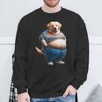 陽気なチャンキーラブラドールレトリバーtシャツ 太った犬愛好家向け スウェットシャツ 高齢者への贈り物