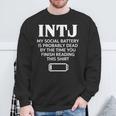 面白い Intj ソーシャルバッテリー 内向的 直感的 パーソナリティ スウェットシャツ 高齢者への贈り物
