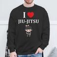 面白い柔術スポーツミニマリストかわいいシンプル柔術 I Love Jiu Jitsu スウェットシャツ 高齢者への贈り物
