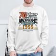 70歳の誕生日 ヴィンテージ 1955 70 Years Of Being Awesome レトロ スウェットシャツ 高齢者への贈り物
