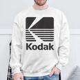 80年代ヴィンテージコダックロゴ ブラック スウェットシャツ 高齢者への贈り物