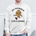 All You Need Is Love And Cookies レトロ 70年代 かわいい ハッピークッキー 長袖tシャツ スウェットシャツ 高齢者への贈り物