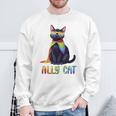 Ally Cat Lgbtゲイプライド月間2025レインボー平等権 スウェットシャツ 高齢者への贈り物