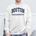 Boston Massachusetts Throwback Classic スウェットシャツ 高齢者への贈り物