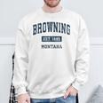 Browning Montana Mt ビンテージ スポーツ 確立 ネイビーデザイン 長袖tシャツ スウェットシャツ 高齢者への贈り物