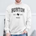 Burton Texas Tx ビンテージ アスレチック ブラックスポーツデザイン スウェットシャツ 高齢者への贈り物