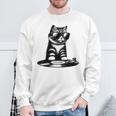 Cool Dj Cat ビニールレコード愛好家 スウェットシャツ 高齢者への贈り物
