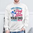 Dad Loves You Free Throw Or Pink Bows 性別発表 スウェットシャツ 高齢者への贈り物