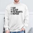 Eatleep Fix Heartsリピート心臓専門医心臓病学 スウェットシャツ 高齢者への贈り物