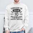 Fabricado En 2014 10 Años Cumpleaños Niño Made In 2014 In Mangas Camisa de entrenamiento Regalos para ancianos