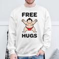 Free Hugs おもしろ相撲力士 相撲ハグ カワイイ相撲ハグ スウェットシャツ 高齢者への贈り物