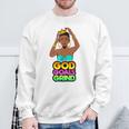 God Goals グラインドメラニン クリスチャン 楽しい ブラック クイーン ガールズ スウェットシャツ 高齢者への贈り物