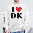 I Heart Dk Initials I Love DK First And Last Name D K スウェットシャツ 高齢者への贈り物