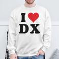 I Heart Dx Initials I Love DX First And Last Name D X スウェットシャツ 高齢者への贈り物